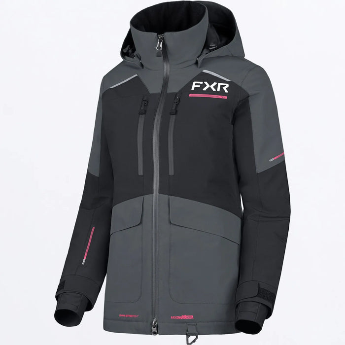FXR Womens Aerial Jacket - Black/Asphalt/Blush, view 2