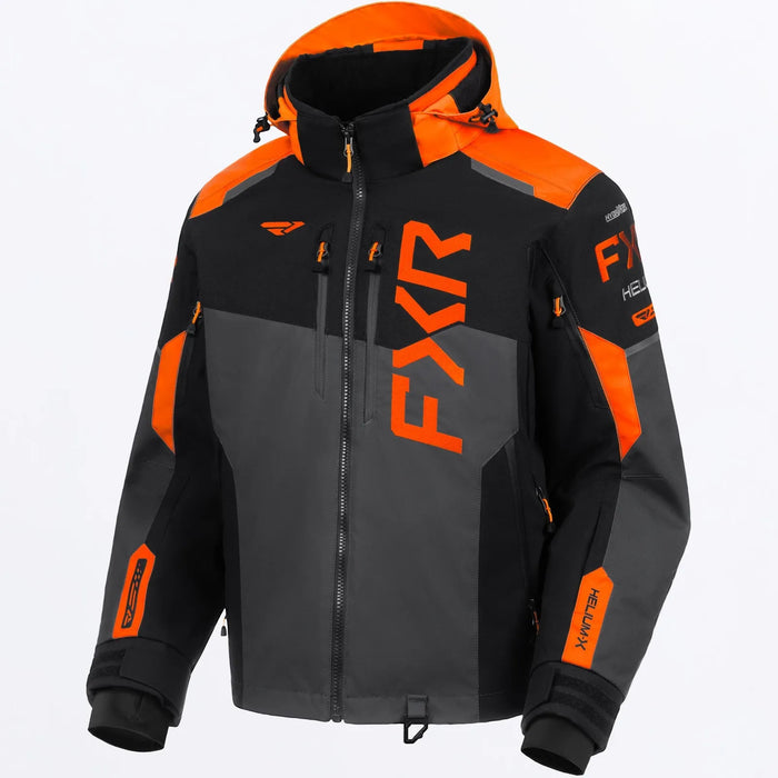 FXR Mens Helium X 2-in-1 Jacket 2027 - Asphalt/Black/Orange, front view