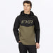 FXR Mens Altitude Tech 1/4 Zip Hoodie - Black/Moss, front view
