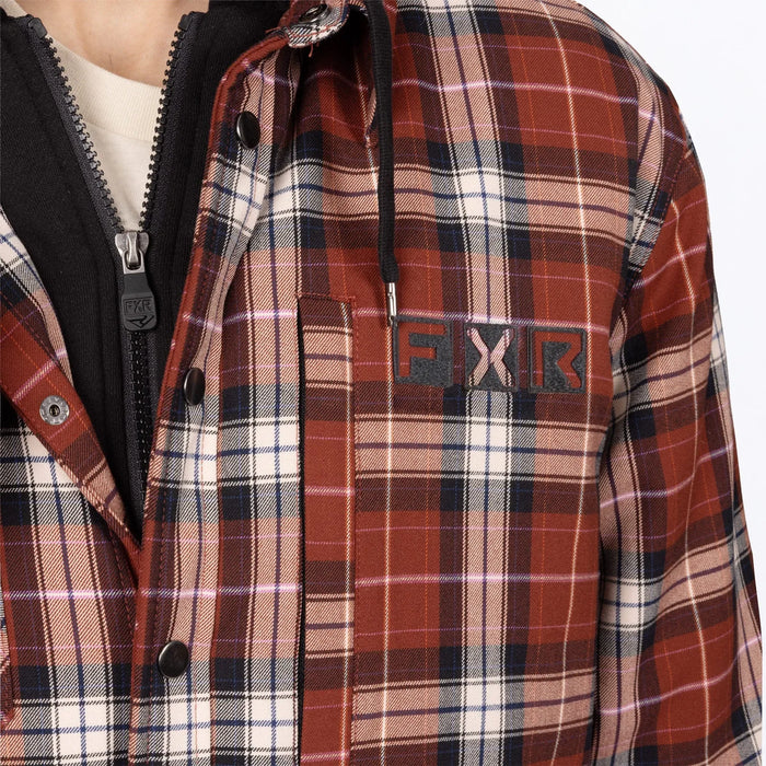 FXR Mens Insulated HD Flannel Jacket - Maroon/Navy, view 5