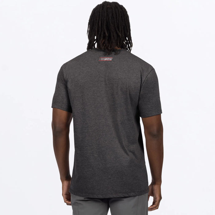 FXR Mens Rush Premium T-Shirt - Char Heather/Red, view 2