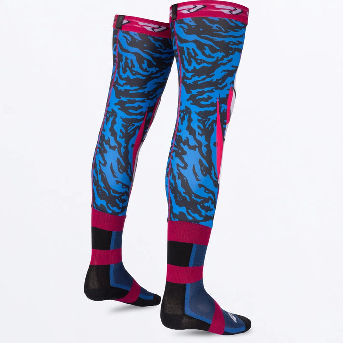 FXR Riding Sock - Blue/Black/Razz, view 5