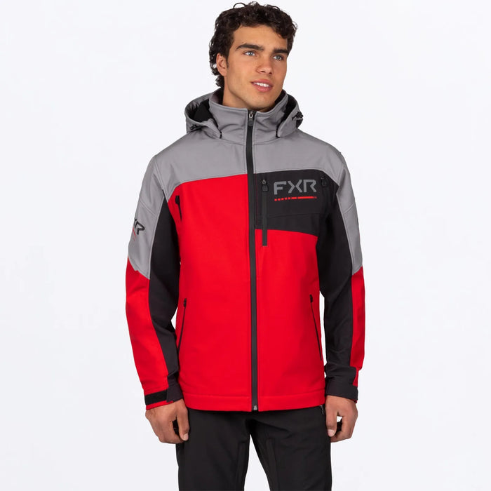 FXR Mens Ascend Softshell Jacket - Red/Ti, front view