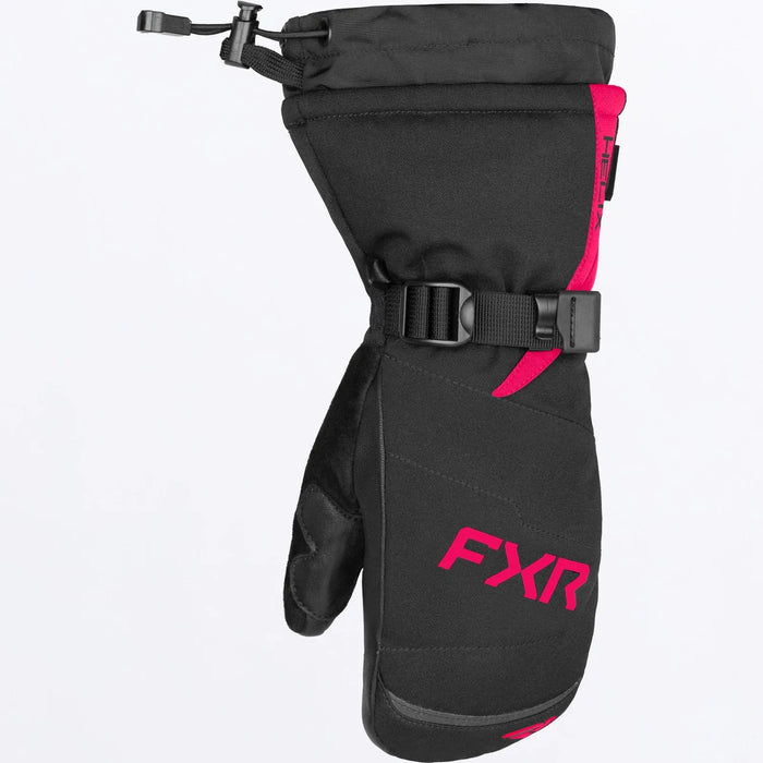FXR Youth Helix Race Mitt 2027 - Black/Razz, front view