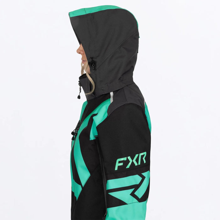 FXR Womens Cold Cross CX F.A.S.T. Monosuit - Black/Asphalt/Mint, view 10