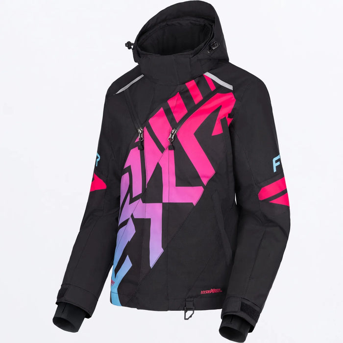 FXR Womens Cold Cross CX Jacket - Black/Blue-Razz Fade, front view