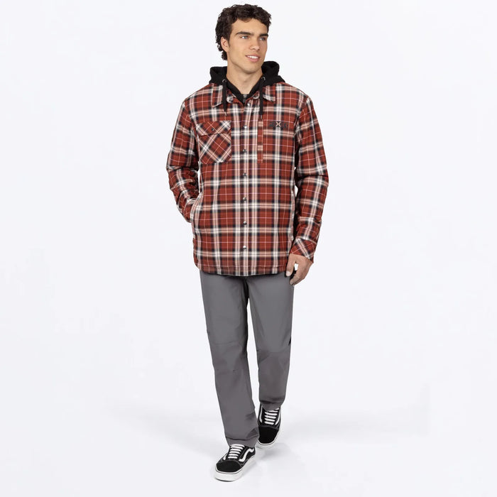 FXR Mens Insulated HD Flannel Jacket - Maroon/Navy, view 3