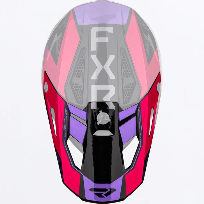 FXR Youth Apex Snow Helmet Peak - Razz, front view