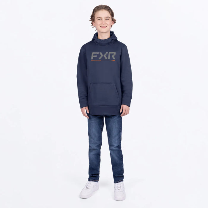 FXR Youth Hydrogen Tech Pullover Hoodie - Midnight/Orange, view 4