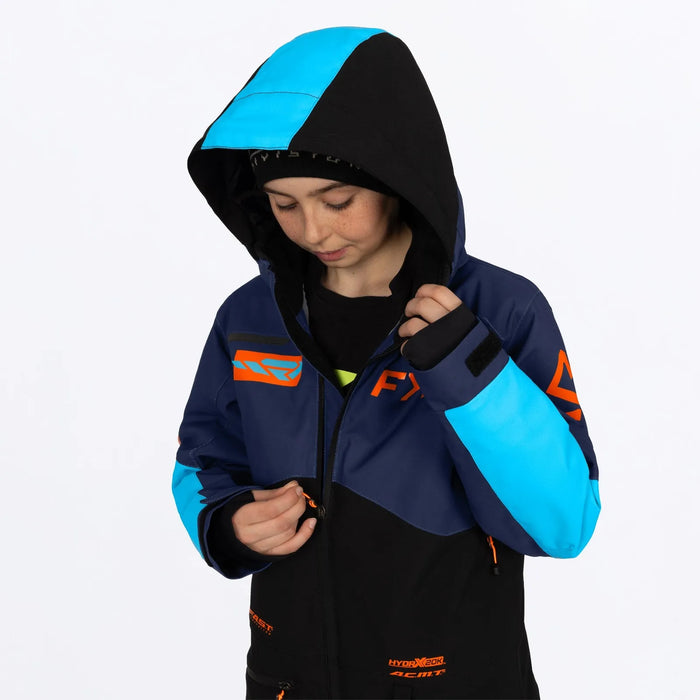 FXR Youth Vertical Monosuit - Midnight/Blue/Orange, view 10