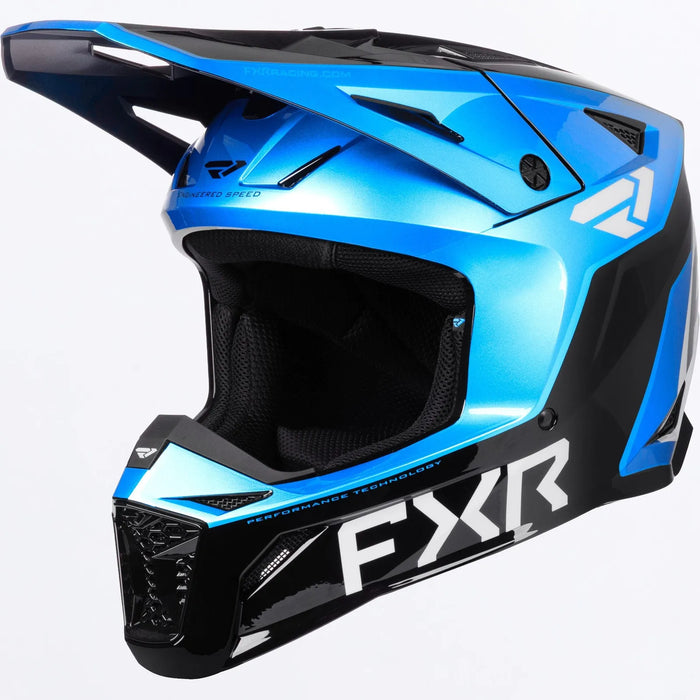 FXR Apex MX Helmet - Blue, front view