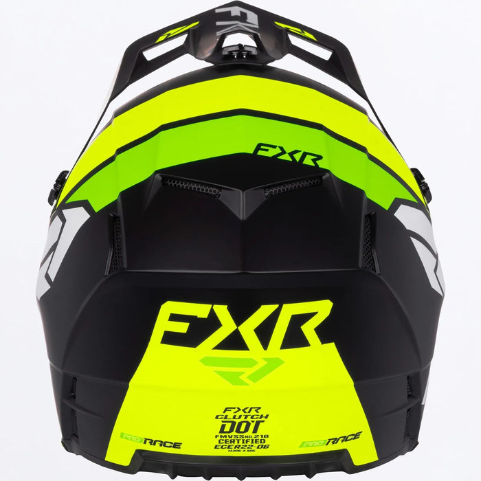 FXR Clutch MX Helmet - HiVis/Lime, view 3