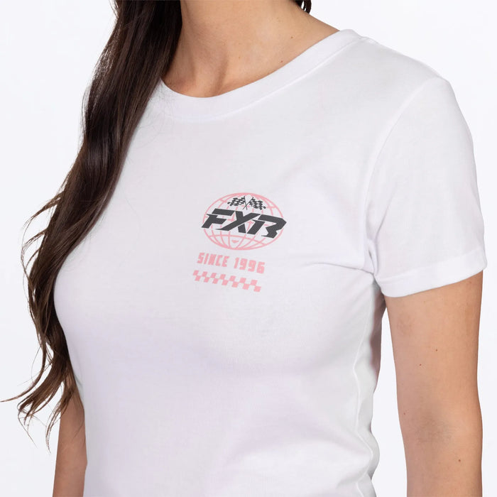 FXR Womens Worldwide Premium T-Shirt - White/Dusty Rose, view 6