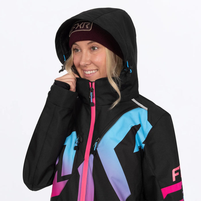 FXR Womens Cold Cross CX F.A.S.T. Monosuit - Black/Razz-Blue Fade, view 9