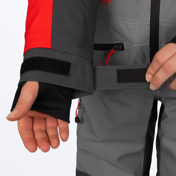 FXR Youth Vertical Monosuit - Ti/Asphalt/Red, view 5
