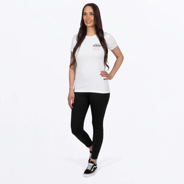 FXR Womens Worldwide Premium T-Shirt - White/Dusty Rose, view 4