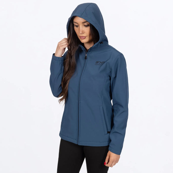 FXR Womens Hydrogen Softshell Jacket 2027 - Dark Steel/Black, view 4