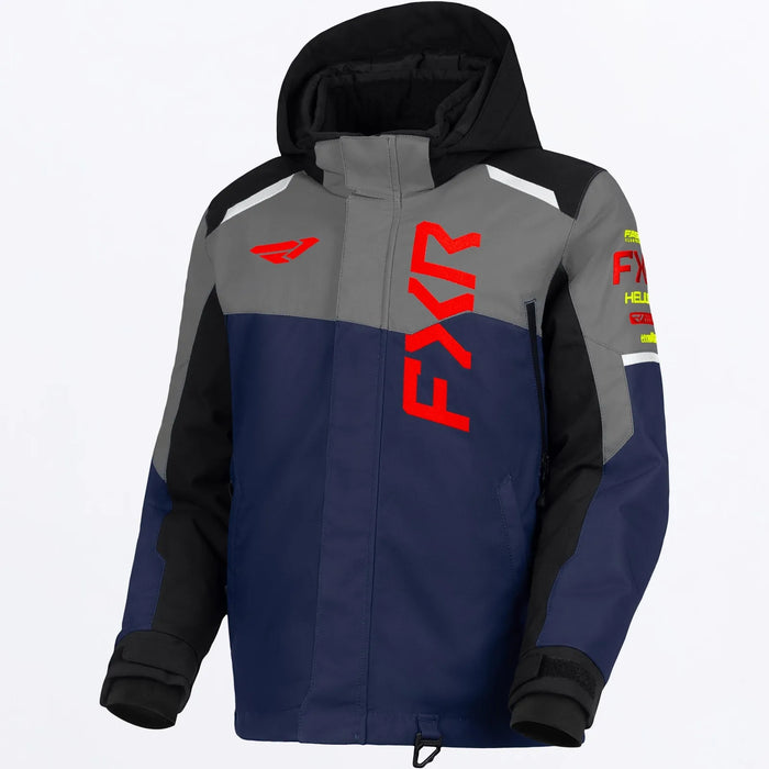 FXR Youth Helium Jacket 2027 - Midnight/Ti/Red, front view