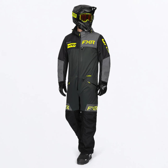 FXR Mens Revo Lite Monosuit - Asphalt/Ti/HiVis, front view