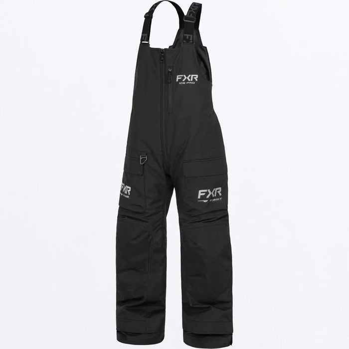 FXR Youth Excursion FX Bib Pant - Black, front view