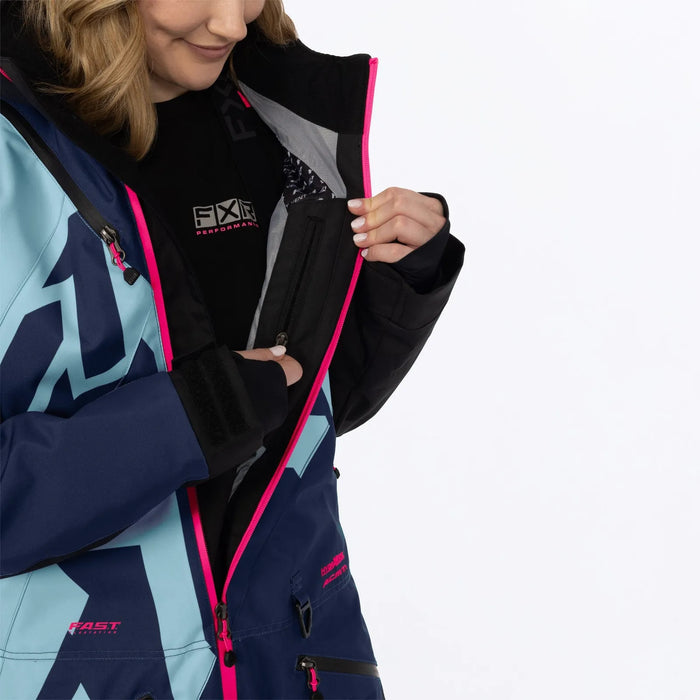 FXR Womens Cold Cross CX F.A.S.T. Monosuit - Midnight/Maui/Razz, view 12