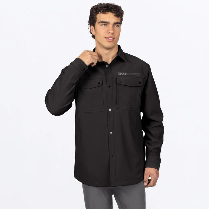 FXR Mens Stronghold Tech Shirt-Jac - Black, front view