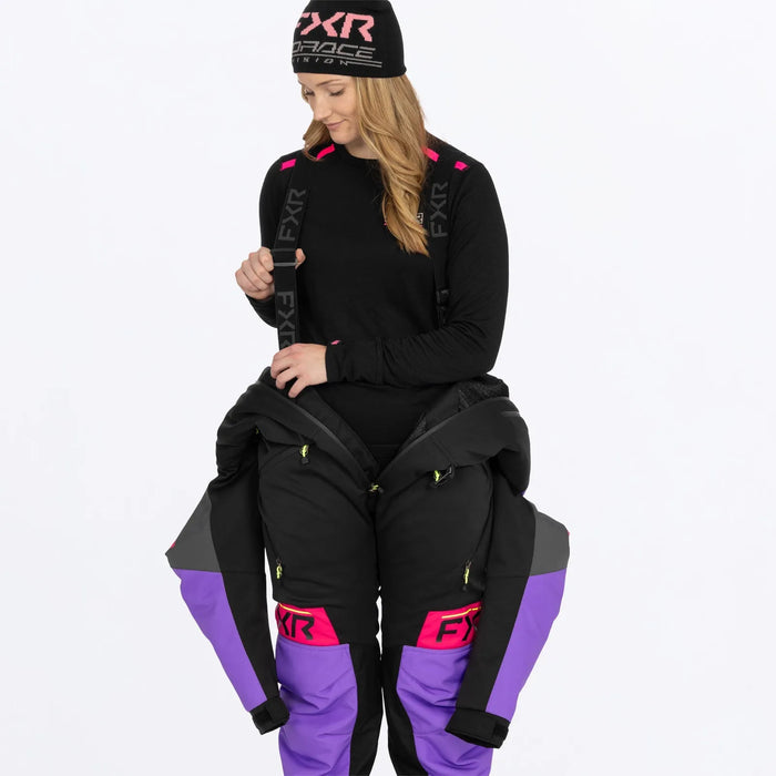 FXR Womens Revo F.A.S.T. Insulated Monosuit - Black/Amethyst/Charcoal, view 11
