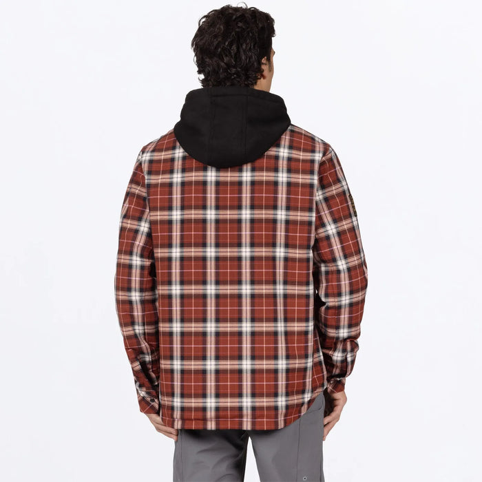 FXR Mens Insulated HD Flannel Jacket - Maroon/Navy, view 2
