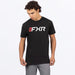 FXR Mens Mitered Premium T-Shirt - Black/Red, front view