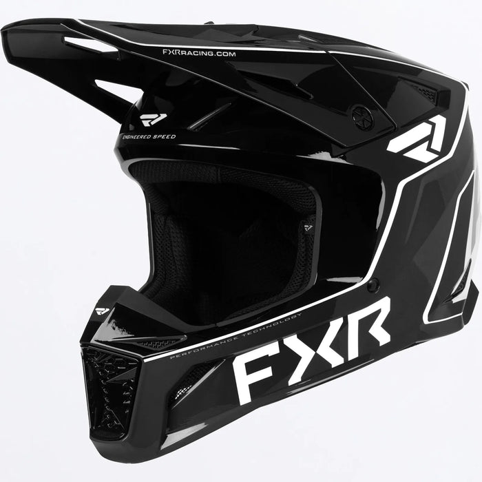 FXR Apex MX Helmet - Black, front view