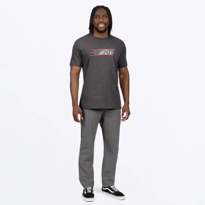 FXR Mens Rush Premium T-Shirt - Char Heather/Red, view 3
