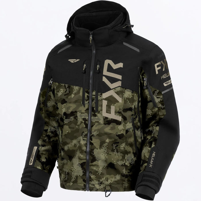 FXR Mens Helium X 2-in-1 Jacket 2027 - Camo/Black/Stone, front view