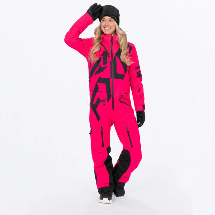 FXR Womens Cold Cross CX F.A.S.T. Monosuit - Razz, front view