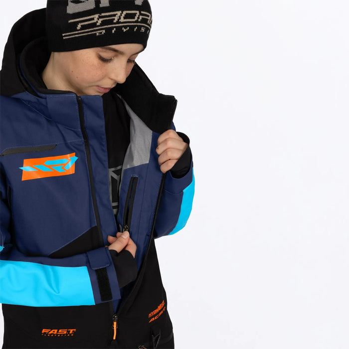 FXR Youth Vertical Monosuit - Midnight/Blue/Orange, view 4