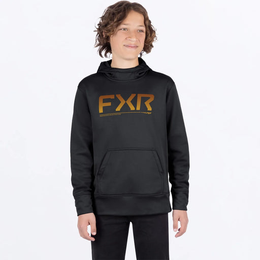 FXR Youth Hydrogen Tech Pullover Hoodie - Black/Kash, front view