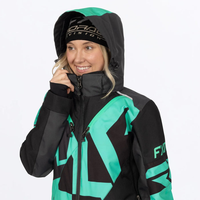 FXR Womens Cold Cross CX F.A.S.T. Monosuit - Black/Asphalt/Mint, view 9