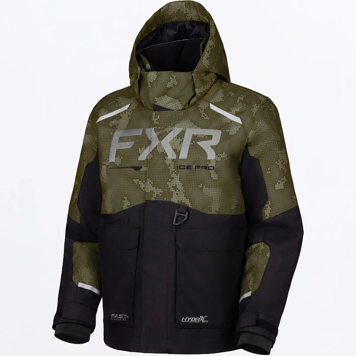 FXR Youth Excursion FX Jacket - Black/Moss Shift Cover, view 2