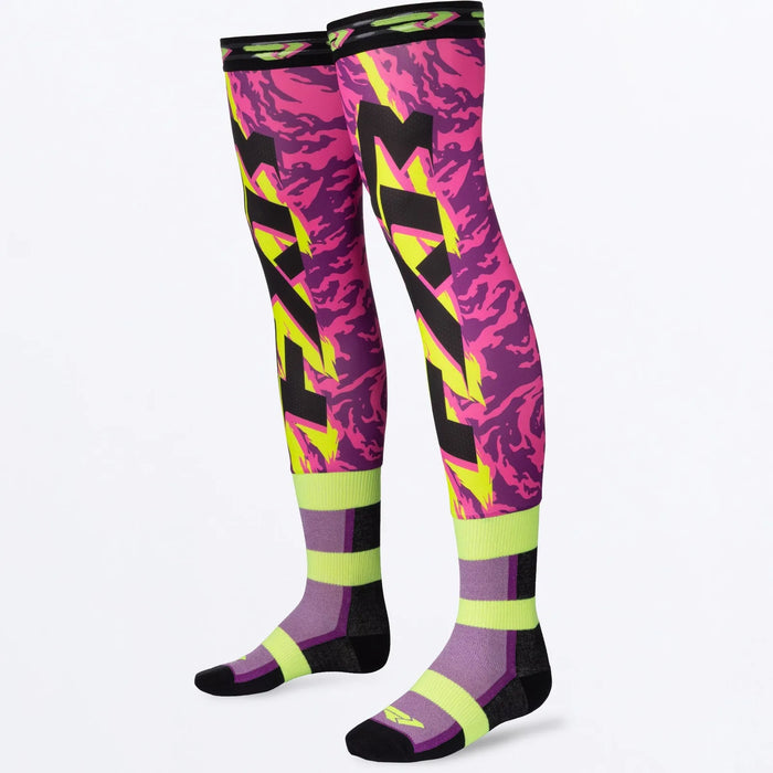 FXR Riding Sock - Pink/Purple/HiVis, front view
