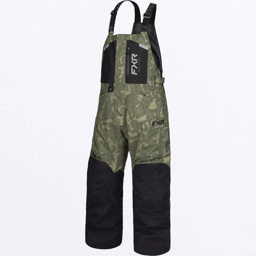 FXR Mens Excursion FX Bib Pant - Moss Shift Cover/Black, front view