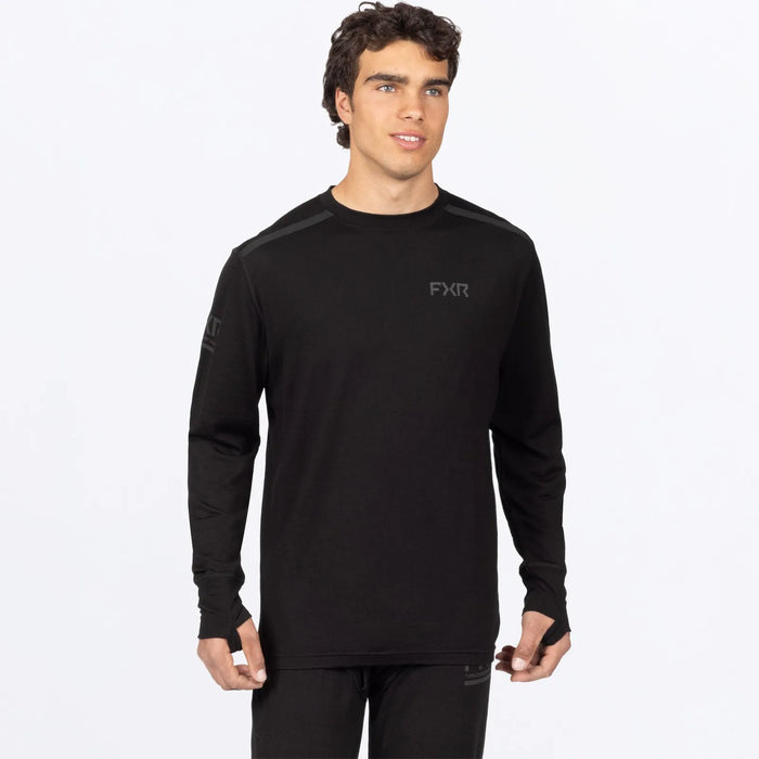 FXR Mens Tenacious Merino Longsleeve 2027 - Black, front view