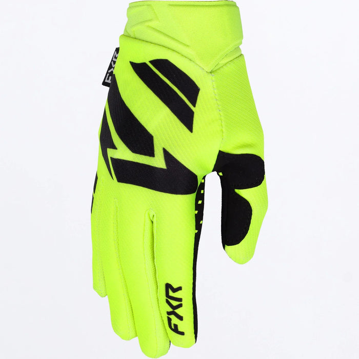 FXR Kids Reflex MX Glove 2027 - HiVis/Black, front view