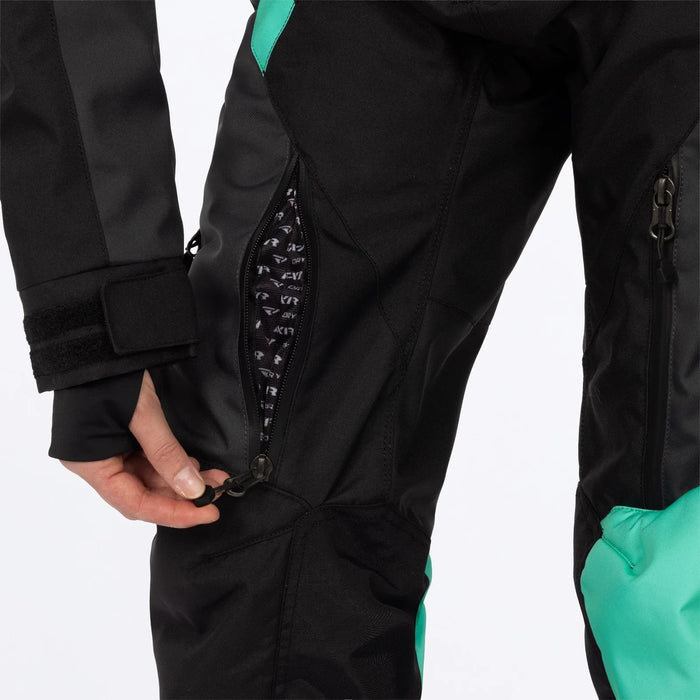 FXR Womens Cold Cross CX F.A.S.T. Monosuit - Black/Asphalt/Mint, view 7