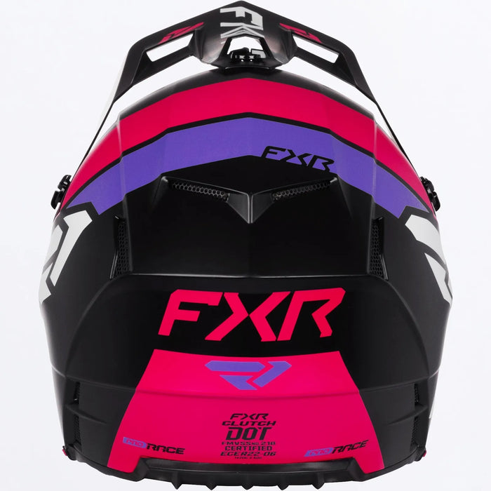 FXR Youth Clutch MX Helmet - Razz/Lavender, view 3