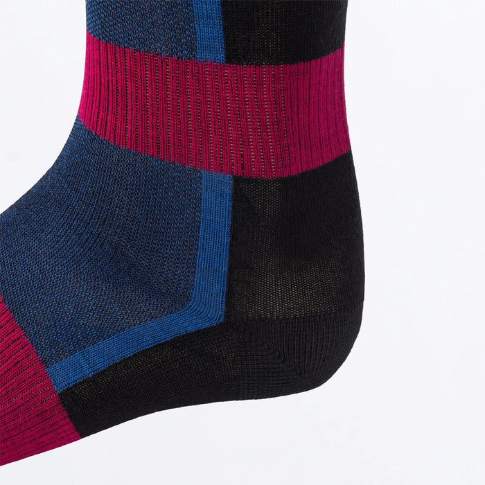 FXR Riding Sock - Blue/Black/Razz, view 2