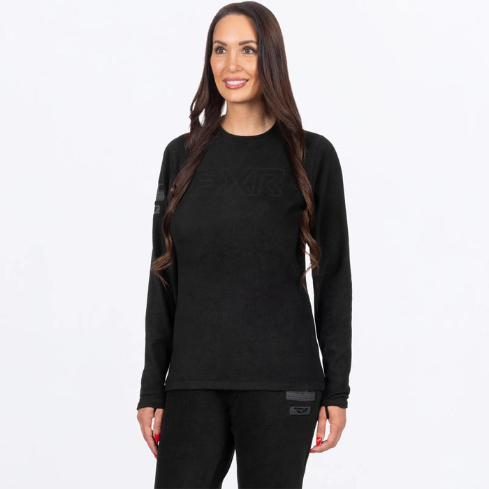 FXR Womens Pyro Thermal Longsleeve 2027 - Black, front view