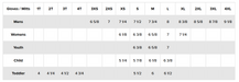 FXR Youth Reflex MX Glove 2027 - Size chart