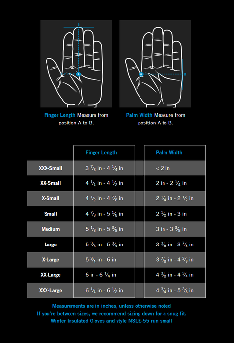 Mechanix Wear Mens M-Pact Gloves - Size Chart