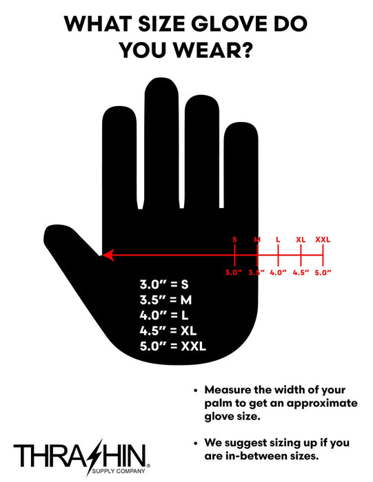 Thrashin Supply Mens Perforated Siege Gloves - Size Chart