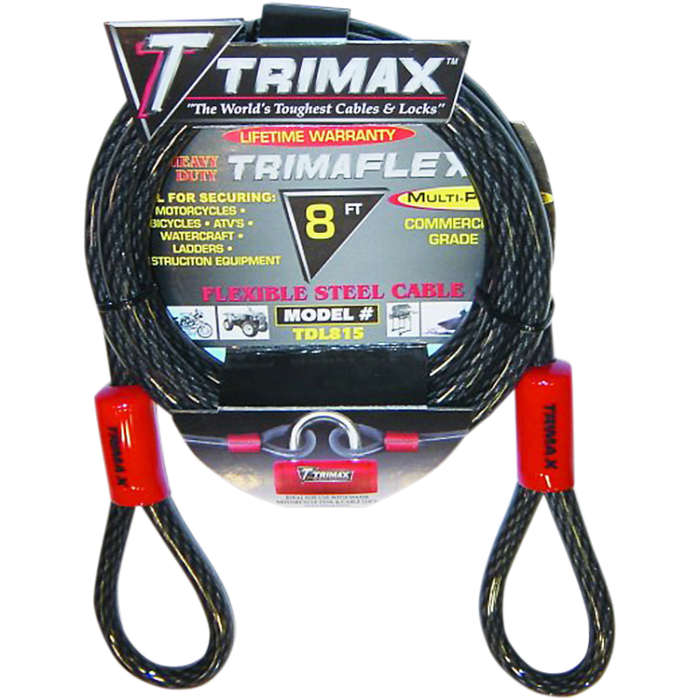 Trimax Trimaflex Max Security Dual Loop Braided Cable 8ft x 15mm