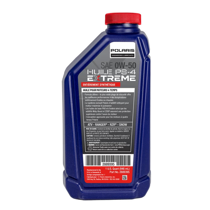 Polaris ATV/UTV/Snowmobile PS-4 Extreme 0W-50 Full Synthetic Engine Oil